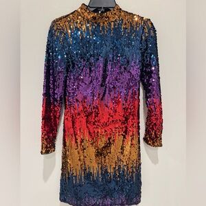 Aidan Mattox Sequin Ombré Dress